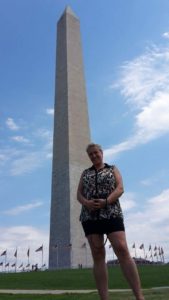 Washington monumentet, i baggrunden